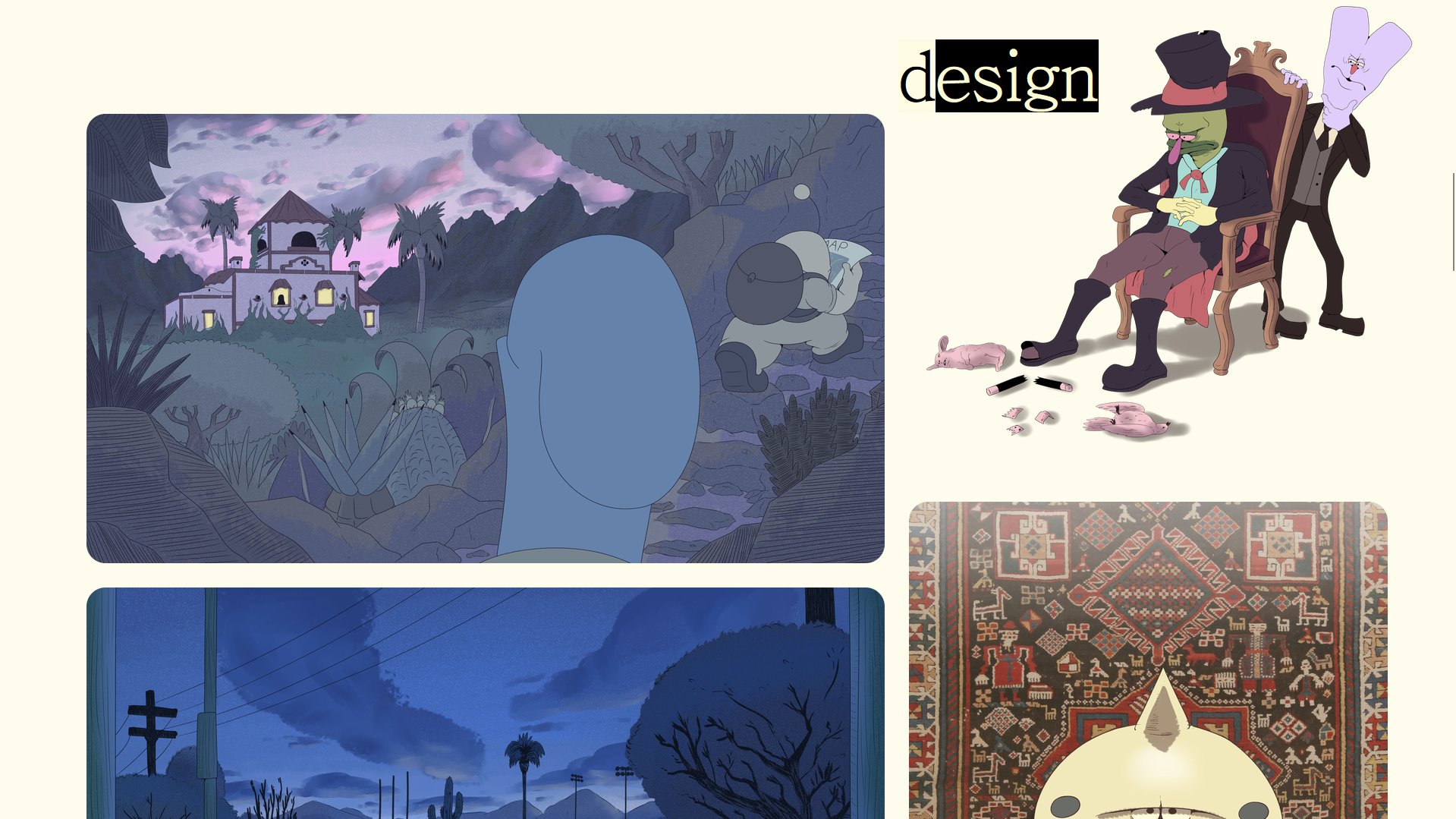 Personal work page, design section